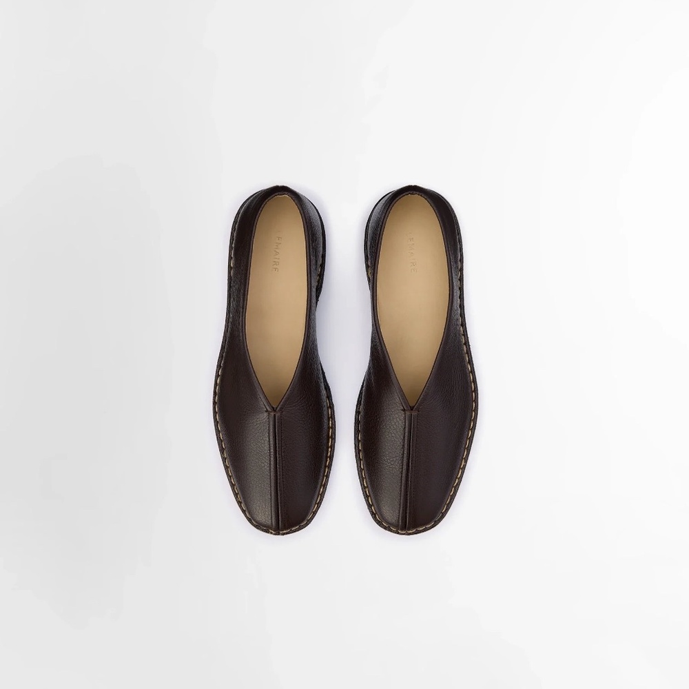 LEMAIRE PIPED CREPE SLIPPER - Dark Brown - Size 40 EU / 9-9.5 US - New in Box